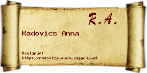 Radovics Anna névjegykártya